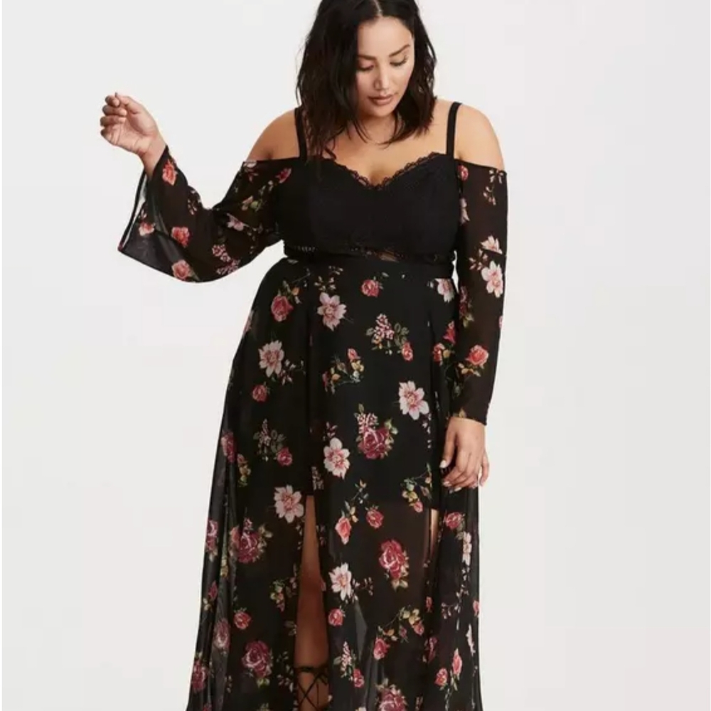 Floral Black Maxi Dress